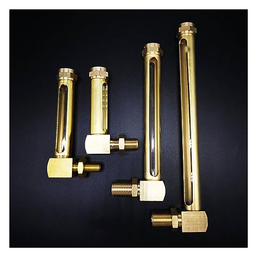 Ölstandsanzeiger, Ölstandsanzeige 1/4"-1/2" BSP Außengewinde Messing Zwei Fenster Schauglas Gauge (80-300) mm(Two Window 1/2",150Mm) von WYQXTY