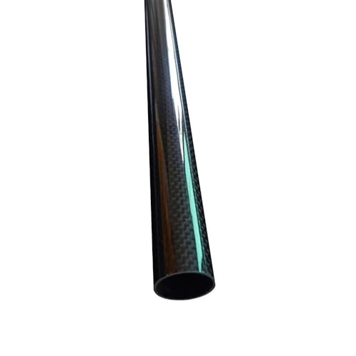 Rundrohr aus Kohlefaser, 3K-Rolle, gewickelte Kohlefaser mit Glasfaserrohr, 30–55 mm Außendurchmesser, 25–52 mm Innendurchmesser, 500 mm(30mmx27mm) von WYQXTY