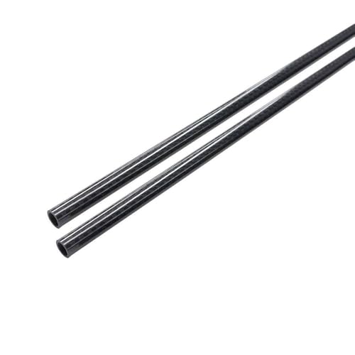Rundrohr aus Kohlefaser, 3K-Rolle, umwickeltes Carbonfaserrohr, 500 mm, 2er-Pack, mehrere Größen(25x21mm) von WYQXTY