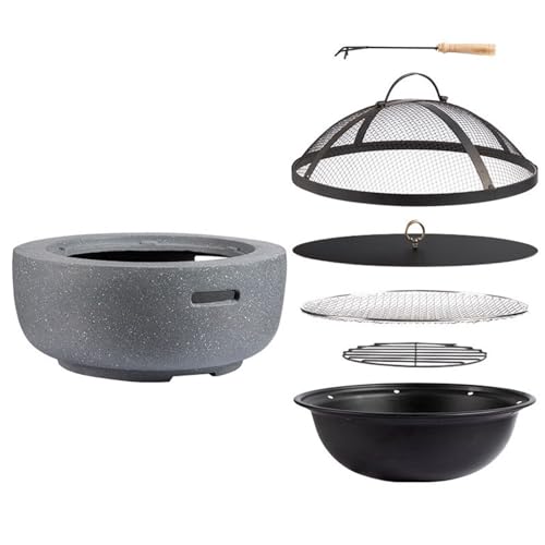 Tontonnen-Holzkohlegrill, tragbarer Grill, 18/24 Zoll Feuerstelle for den Außenbereich, Grill und Holzkohleofen, Grau(Small) von WYQXTY