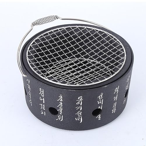 Tontonnen-Holzkohlegrill, tragbarer Grill, BBQ-Grill im japanischen Stil, Holzkohleofen, tragbar, Aluminiumlegierung, Edelstahl, Schwarz, mehrere Größen(18x10cm/7x4in) von WYQXTY