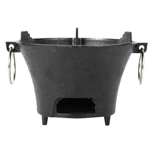 Tontonnen-Holzkohlegrill, tragbarer Grill, Holzkohlegrill und Herd aus Gusseisen for Camping, Schwarz, 16–30 cm (6,3–12 Zoll)(30cm/12in) von WYQXTY