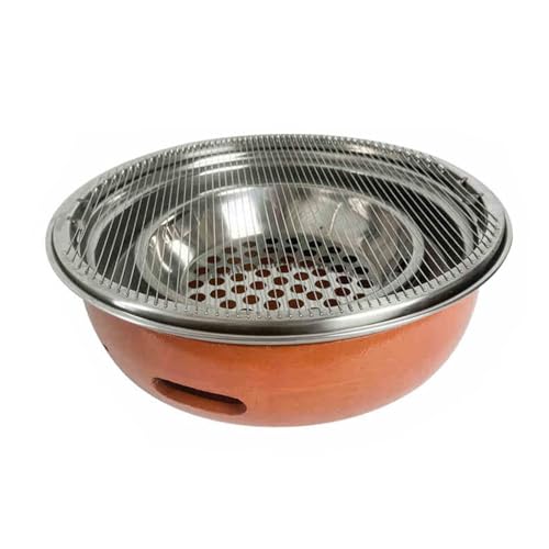 Tontonnen-Holzkohlegrill, tragbarer Grill, Holzkohleofen aus Ton, Orange, 35 x 13 cm, 5 Stück, for drinnen und draußen, Camping, Party Tontonnen-Holzkohlegrill, tragbarer Grill, Holzkohleofen aus Ton, Orange, 35 x 13 cm, 5 Stück, for drinnen und draußen, Camping, Party von WYQXTY