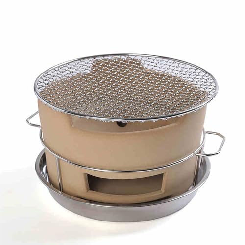 Tontonnen-Holzkohlegrill, tragbarer Grill, Tragbarer Holzkohleofen aus Ton, Tischplatte for Camping und Zuhause, mehrere Größen(Medium) von WYQXTY