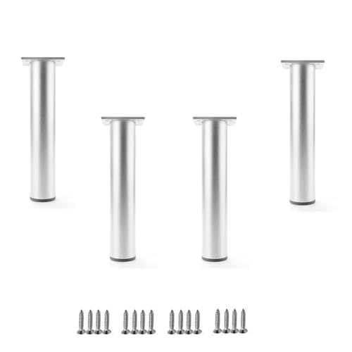 WYQXTY Ersatzbeine für Metallmöbel, 4er-Pack höhenverstellbare Schrankbeine aus Aluminiumlegierung, Mehrfarbig, mehrere Größen(Silver,30cm(11.8in)) von WYQXTY