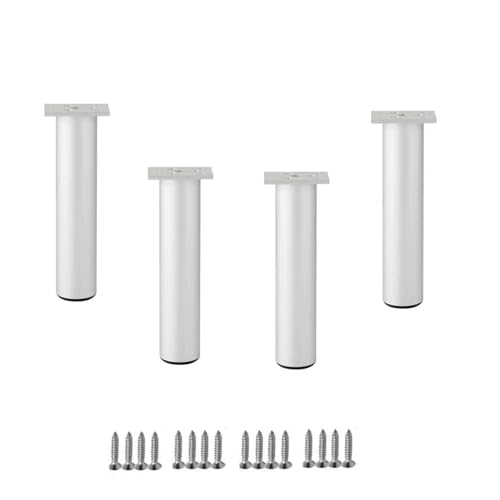 WYQXTY Ersatzbeine für Metallmöbel, Packung mit 4 verstellbaren zylindrischen Möbelbeinen aus Aluminiumlegierung, Mehrfarbig, 6–30 cm(Silver,15cm(5.9in)) von WYQXTY