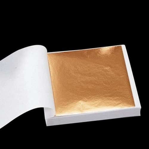 WYQXTY Farbige Goldfolienblätter, 100 Stück Bastelfolienpapier, Mehrfarbig, 8,5 x 8,5 cm(Rose Gold) von WYQXTY
