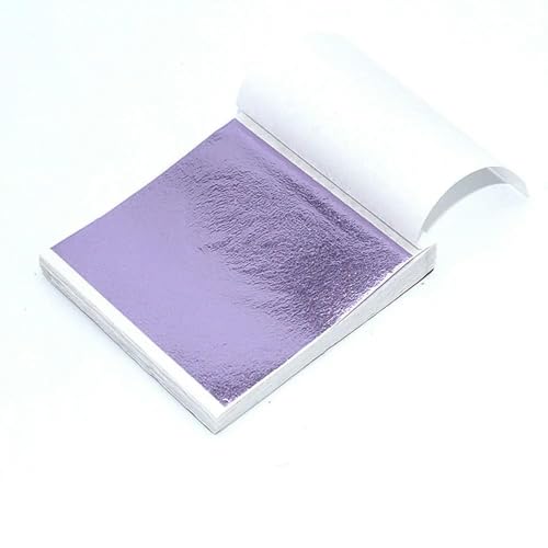 WYQXTY Farbige Goldfolienblätter, 100Pcs Multicolor Aluminium Folie Papier Blatt for DIY Kunst Handwerk Dekorationen 9x9cm(Peach Purple) von WYQXTY