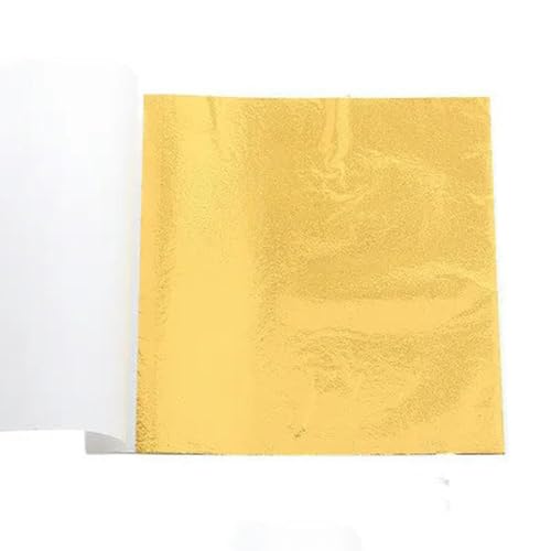 WYQXTY Farbige Goldfolienblätter, 20 Pcs 9x9cm Multicolor 24K Gold Blatt for Handwerk Dekoration Gesichtsmaske(Gold) von WYQXTY