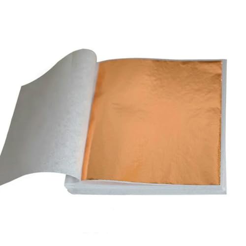 WYQXTY Farbige Goldfolienblätter, 20 Pcs 9x9cm Multicolor 24K Gold Blatt for Handwerk Dekoration Gesichtsmaske(Rose Gold) von WYQXTY