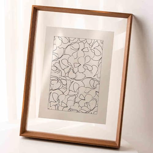 WYQXTY Fotorahmen, Holzrahmen, Doppelseitiger transparenter Bilderrahmen aus Holz und Acryl, mehrfarbig, mehrere Größen(Hu Wood Color,12-inch) von WYQXTY