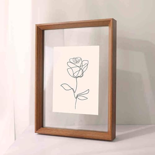 WYQXTY Fotorahmen, Holzrahmen, Doppelter Glas-Bilderrahmen for Fotos, Kunstwerke, Poster in verschiedenen Größen und Holzausführungen(Walnut,8k [26.5 * 38cm]) von WYQXTY