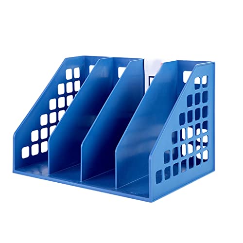 WYQXTY Magazinhalter aus Kunststoff, Schreibtisch-Aktenordner aus Kunststoffnetz mit 4 Fächern for Zeitschriften, Bücher, A4-Papier, mehrfarbig(C) von WYQXTY