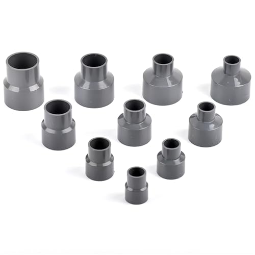 WYQXTY PVC-Rohrverbindungsstücke, PVC Gerade Reduzierverbinder Grau 20-50mm for Wasserleitung Bewässerung Aquarium Adapter(40-20) von WYQXTY