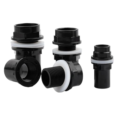 WYQXTY PVC-Rohrverbindungsstücke, Schwarze PVC-Rohrverbinder, 20–50 mm, for Aquarien und Gartenbewässerung(Inner Dia 50mm) von WYQXTY