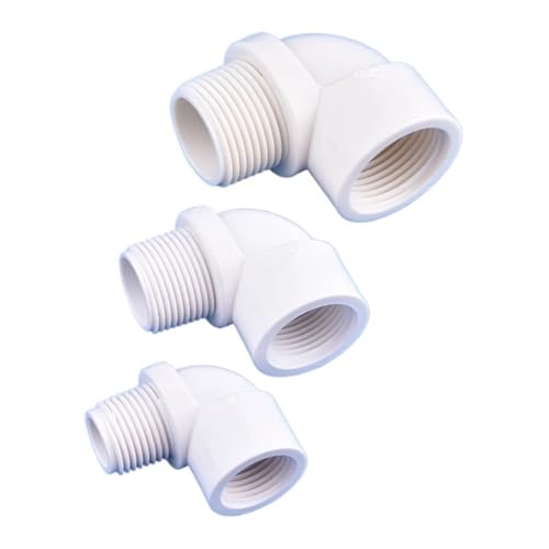 WYQXTY PVC-Rohrverbindungsstücke, Weiß PVC 90 Grad F/M Gewinde Winkelstück 1/2 "-1" for Garten Bewässerung Aquarium DIY(1I2 Inch) von WYQXTY