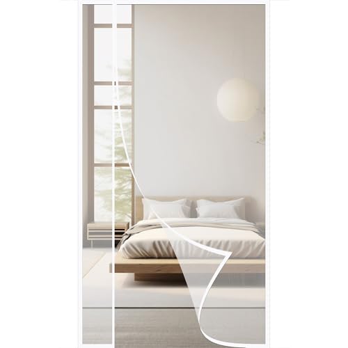 Fliegengitter Fenster Magnet 150x190cm Magnetisches Fliegengitter Fliegenvorhang Terrassentür Langlebiger Insektenschutz selbstklebend hält die Frischluftzirkulation weiß von WYRHT