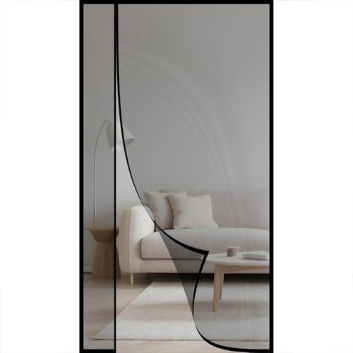 Fliegengitter Fenster Magnet 155x195cm Seitliche Öffnung Insektenschutz mückennetz tür Einfache Montage ohne Bohren und Schrauben Luft kann frei strömen Schwarz von WYRHT