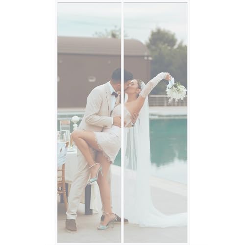 Fliegengitter Tür 60x240cm Moskitonetz türe Magnetvorhang Insektenschutz das offen bleibt halten Kinder und Haustier geeignet weiß von WYRHT