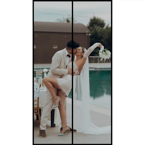 Fliegengitter Tür Magnet Insektenschutz 285x300cm Insektenschutz Gaze Fenster Mesh Magnetisches Moskitonetz Einfache Montage HäNde Frei Schutz gegen Mücken Schwarz von WYRHT