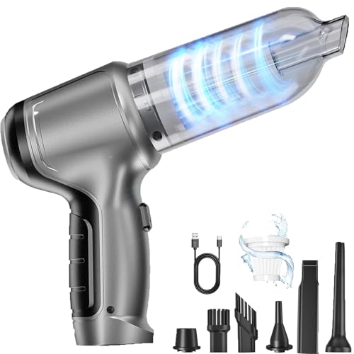 WYRIAZA Handstaubsauger Akku, 3 in 1 Handstaubsauger Kabellos, USB-C Rechargeable Autostaubsauger, Auto Staubsauger Stark, Tragbarer Mini Staubsauger für Auto, Zuhause, Küche, Tierhaare von WYRIAZA