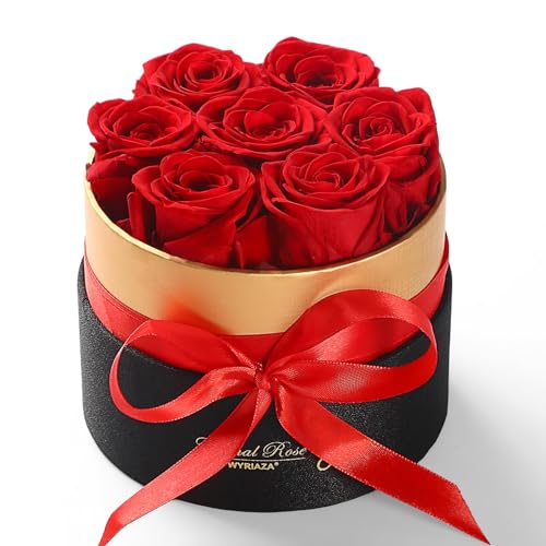 WYRIAZA Rosenbox Infinity Rose Konservierte - Ewige Rote Echt Unendliche Haltbare Blumenbox Geschenke Frauen Mama Frau Freundin Ehefrau Weihnachten Valentinstag Muttertag Geburtstag Jahrestag von WYRIAZA