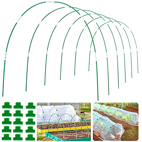 WYRJXYB Pflanztunnel Bögen 36 Stück Tunnelbögen für Hochbeet-Gewächshaus Bögen mit 24 Clips,Fiberglasstangen DIY Folientunnel Bögen Gartenbogen Pflanz Tunnel für Netz Pflanz Abdeckung Obst Gemüse von WYRJXYB