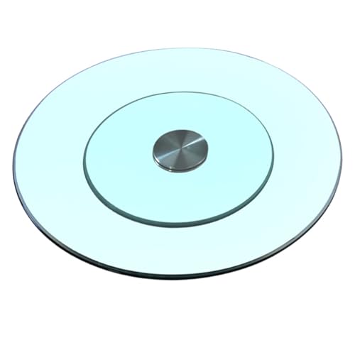 WYRMB 24"/30" Glas-Lazy Susan für Esstisch, Drehteller aus gehärtetem Glas, rund, durchsichtig, Esstischtablett, Tisch-Organizer, große Servierplatte, leise und sanfte Drehung. von WYRMB