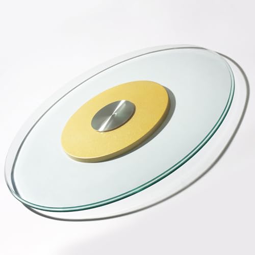 WYRMB 27/31/35/39 Zoll extragroßer Lazy Susan zum Servieren von Speisen, Lazy Susan-Drehteller aus Glas für Esstisch, Lazy Susan-Tisch-Drehteller, Lazy Susan aus gehärtetem Gla von WYRMB