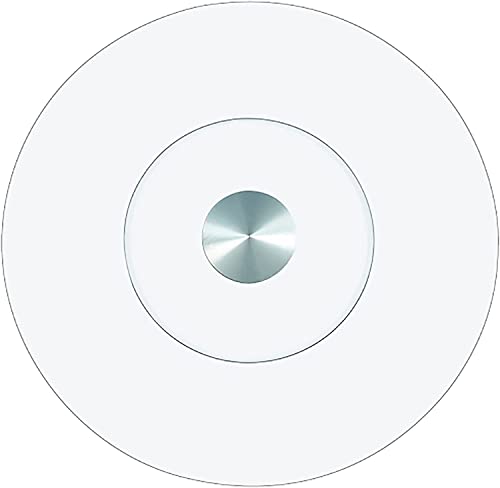 WYRMB 80 cm Lazy Susan-Drehteller aus gehärtetem Glas für Esstisch, rundes drehbares Serviertablett auf der Tischplatte – transparent.One Color-85cm/33in von WYRMB