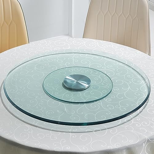 WYRMB Drehteller-Tablett, 81,3/91,41 cm, rund, Lazy Susan aus gehärtetem Glas mit geräuscharmen Lagern, drehbare Servierplatte, geeignet für Geburtstagsfeiern, Familienessen un von WYRMB