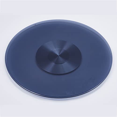 WYRMB Dunkelblauer Drehteller-Esstisch, runder Tisch aus gehärtetem Glas, transparenter Drehteller, Robustes Drehtablett, 10 mm Dickes Drehtablett, drehbares Tablett für die Kü von WYRMB