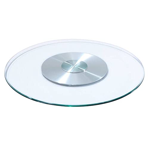 WYRMB Glas-Drehteller Lazy Susan, Esstisch-Mittelstück, großes drehbares Tablett für die Tischplatte, klare Servierplatte, transparentes drehbares Tablett mit geräuschlosem Lag von WYRMB