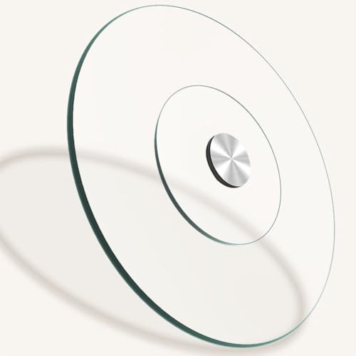 WYRMB Großer Lazy Susan-Drehteller für Esstische, Drehteller aus gehärtetem Glas, transparenter Lazy Susan-Organizer, rundes Tisch-Drehtablett, Servierplatte, leise und sanfte von WYRMB