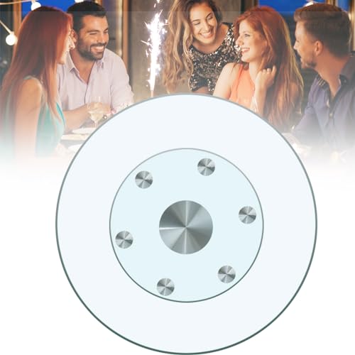 WYRMB Großer Lazy Susan-Drehteller für Esstische, Drehteller aus gehärtetem Glas, transparenter Lazy Susan-Organizer, rundes Tisch-Drehtablett, Servierplatte, leiser und sanfte von WYRMB