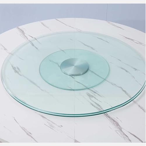 WYRMB Großer Lazy Susan-Drehteller für Tischplatten, 61 cm, drehbares Tablett, Glas-Servierplatte, Esstisch, Drehteller aus gehärtetem Glas mit geräuschlosem Lager.70cm/27.5in von WYRMB