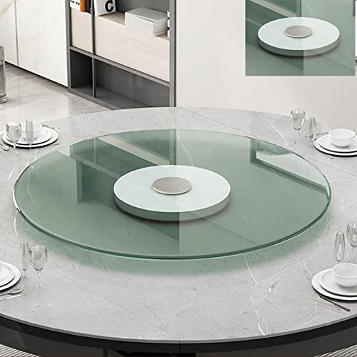 WYRMB Großer Lazy Susan für Esstisch, gehärtetes, explosionsgeschütztes Glas, Lazy Susan-Drehteller, drehbares Tablett für Esstisch, Servierplatte aus Glas, transparentes drehb von WYRMB