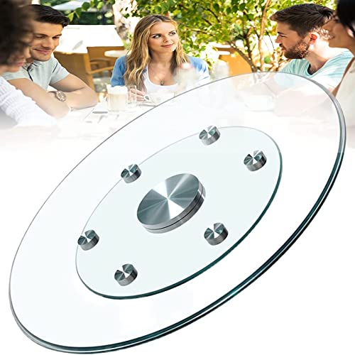 WYRMB Lazy Susan, Drehtablett aus gehärtetem Glas, runder Drehteller aus gehärtetem Glas, transparenter Lazy Susan-Organizer, drehbares Serviertablett, Lazy Susan aus gehärtete von WYRMB