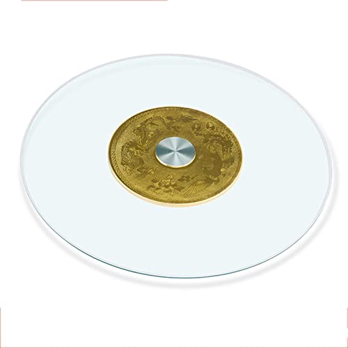WYRMB Lazy Susan, runder Drehteller aus gehärtetem Glas, drehbares Tablett, drehbares Serviertablett, transparenter Lazy Susan-Organizer für Esstisch, drehbares Tablett, Servie von WYRMB