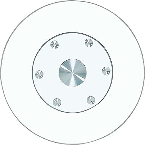 WYRMB Lazy Susan-Drehteller aus Glas, Tafelaufsatz für Esstisch mit Schwenk-Assistent-System, rundes drehbares Tablett für die Tischplatte, große Servierplatte, leise und sanft von WYRMB