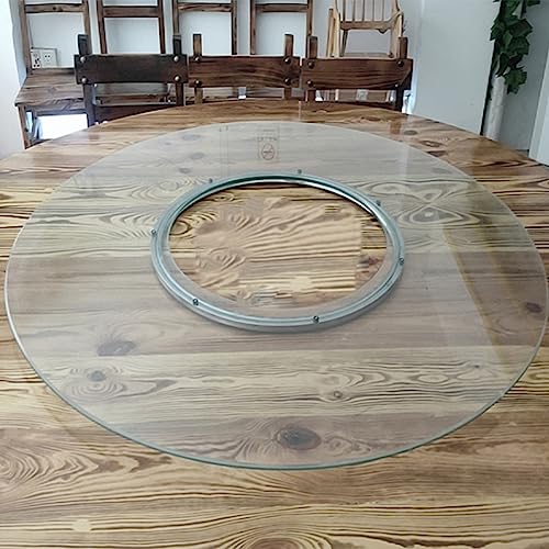 WYRMB Lazy Susan-Drehteller aus gehärtetem Glas, Robustes Drehtablett für Esstisch, Servierplatte, leise und sanfte Drehung.45cm/17.7in-80cm/31.5in von WYRMB