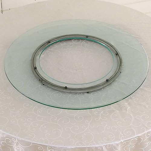 WYRMB Lazy Susan Drehteller aus gehärtetem Glas, Robustes rotierendes Tablett für Esstisch, Servierplatte.45cm/17.7in-100cm/39.4in von WYRMB
