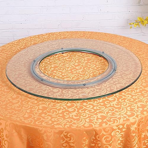 WYRMB Lazy Susan-Drehteller aus gehärtetem Glas für den Außenbereich, robuster, runder Esstisch, drehbar, große Tischplatte, Servierplatte, transparentes drehbares Tablett mit von WYRMB