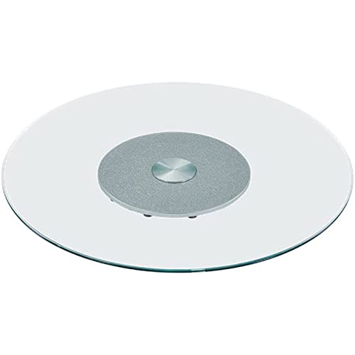 WYRMB Lazy Susan aus gehärtetem Glas, große Lazy Susan für Esstisch, robuster Drehteller, Servierplatte für Tisch, transparentes Drehtablett mit geräuscharmen Lagern, Mittelstü von WYRMB