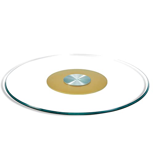 WYRMB Lazy Susan für Tisch, durchsichtiger Drehteller, gehärtetes Glas, drehbare Platte, drehbares Serviertablett für Tisch, Lazy Susan-Servierplatte für Esstisch, rundes Table von WYRMB