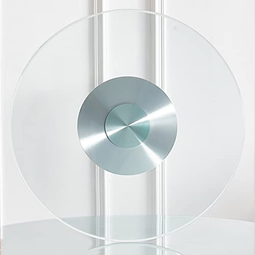 WYRMB Lazy Susan für Tisch, gehärtetes Glas, Lazy Susan-Drehteller, rund, durchsichtig, Esstischtablett, Tischplatten-Organizer, transparentes Drehtablett, Esstisch-Drehtablett von WYRMB