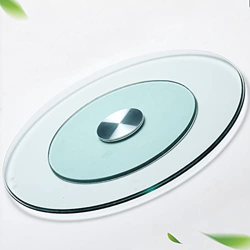 WYRMB Runder Drehteller aus gehärtetem Glas, 12 mm, großer transparenter Lazy Susan, runder Drehteller für die Küchentischplatte, Drehtablett aus Glas. von WYRMB