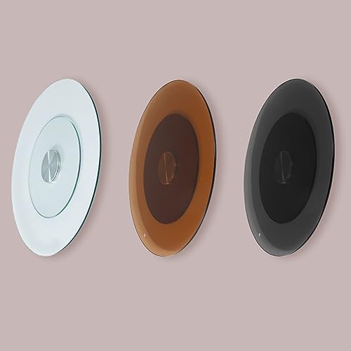 WYRMB Runder Drehteller aus gehärtetem Glas, Lazy Susan aus Glas für Esstisch, Tischplatte, Servierplatte, transparentes drehbares Serviertablett.Black-110cm/43.3in von WYRMB