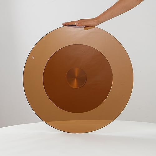 WYRMB Runder Drehteller aus gehärtetem Glas, Lazy Susan aus Glas für Esstisch, Tischplatte, Servierplatte, transparentes drehbares Serviertablett.Brown-90cm/35.4in von WYRMB