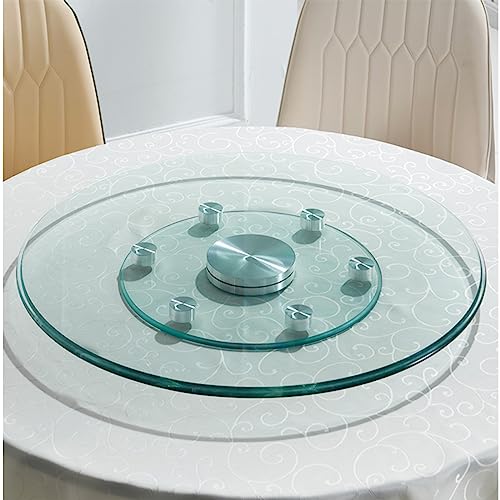 WYRMB Zeitgenössischer Lazy Susan-Drehteller aus Glas – Verwandeln Sie Ihr Speiseerlebnis – Perfekt für Zuhause und Restaurants mit geräuscharmen Kugellagern als Tafelaufsatz.8 von WYRMB